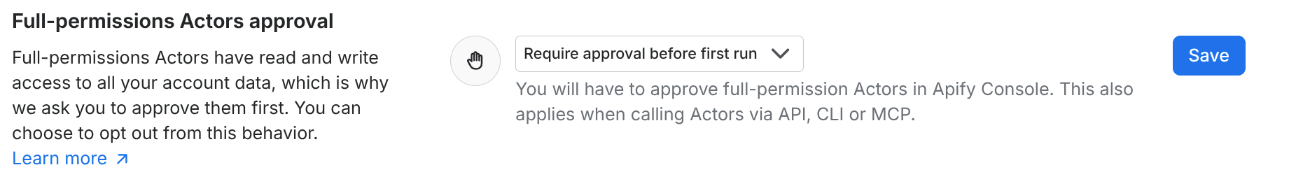 User setting to opt out of the approval requirement